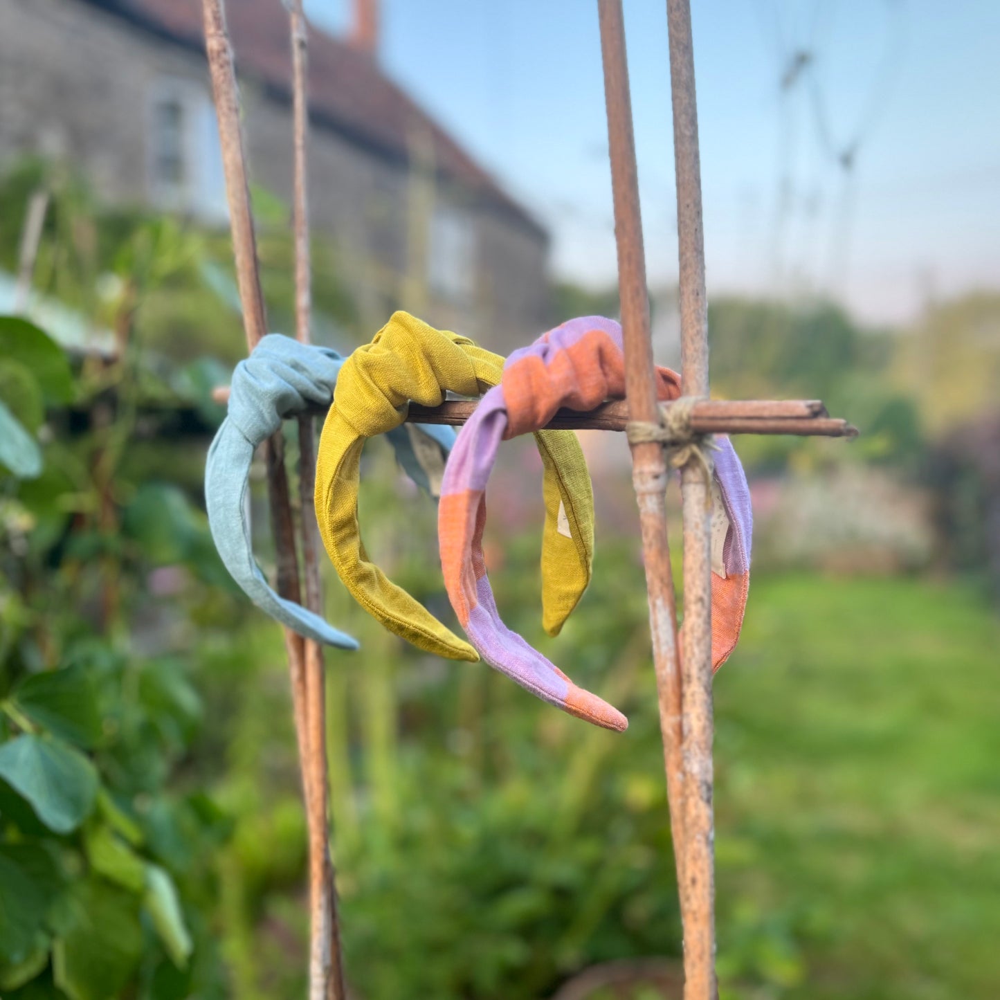 Amelie Headband in Citrus Linen