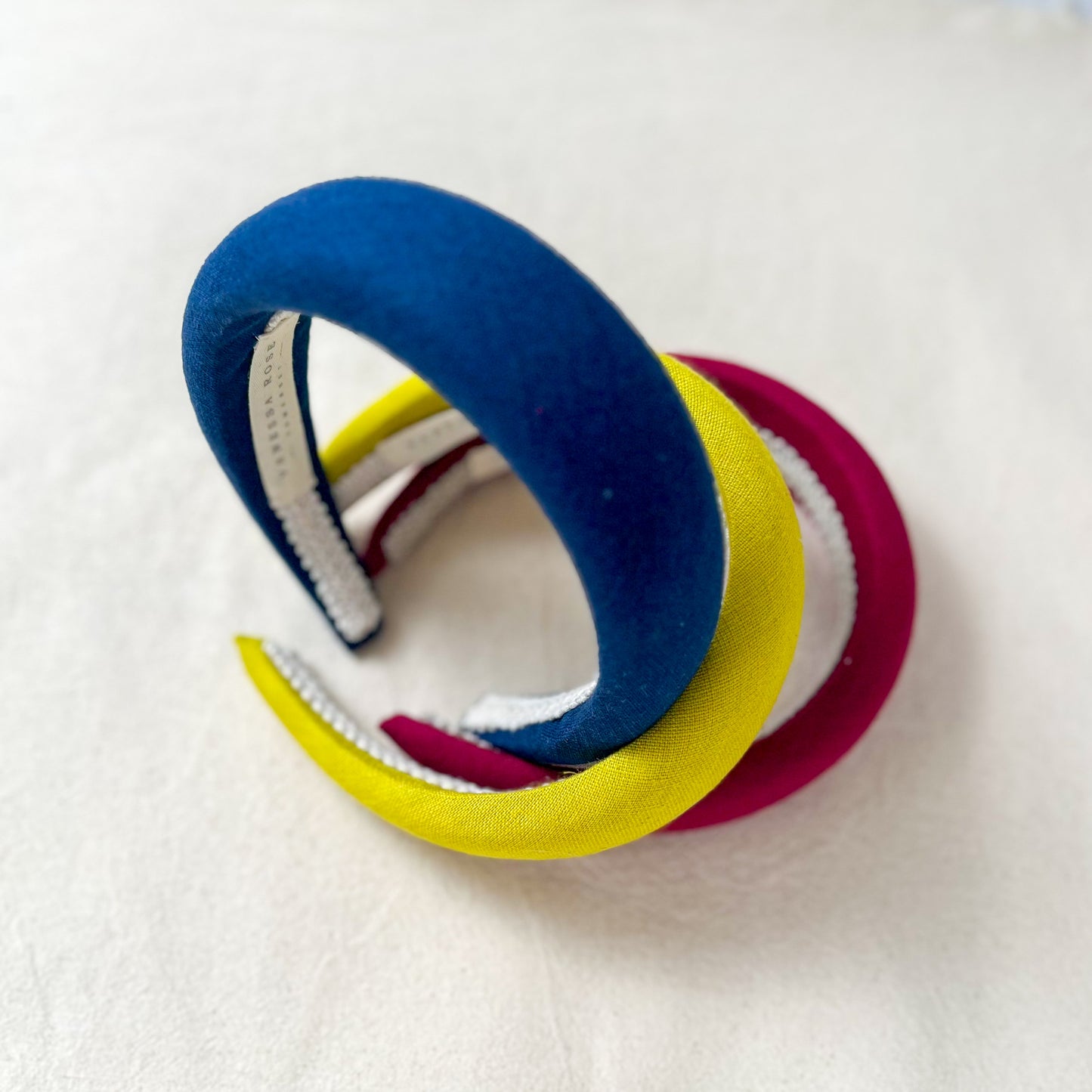 Navy Blue Linen Padded Hairband