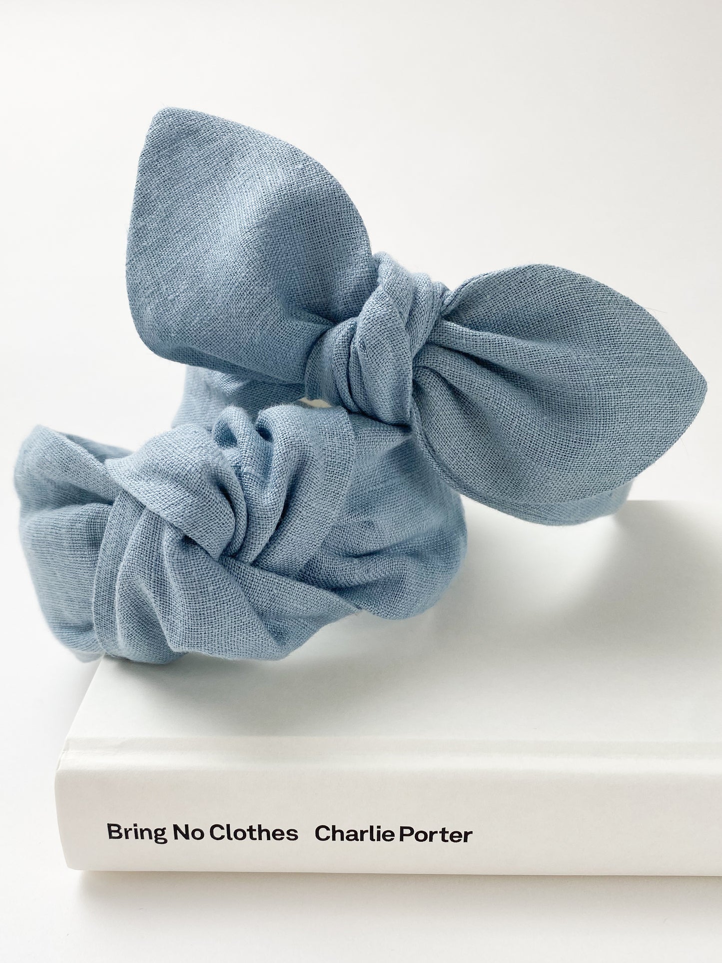 Side Knot Headband in Dorset Blue Linen