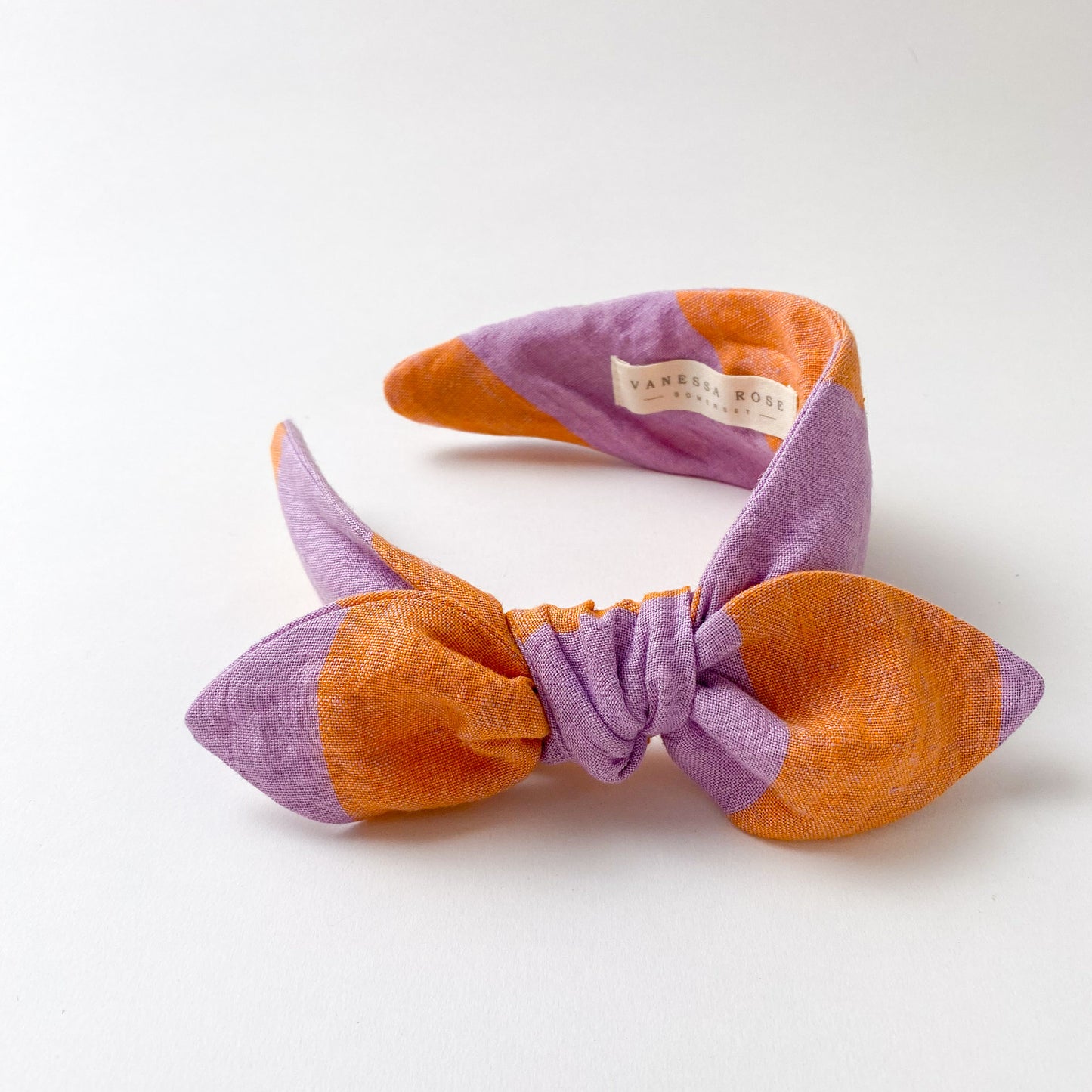 Celeste Hairband Linen Lilac Stripe