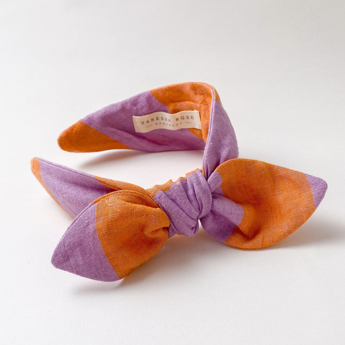 Celeste Hairband Linen Lilac Stripe