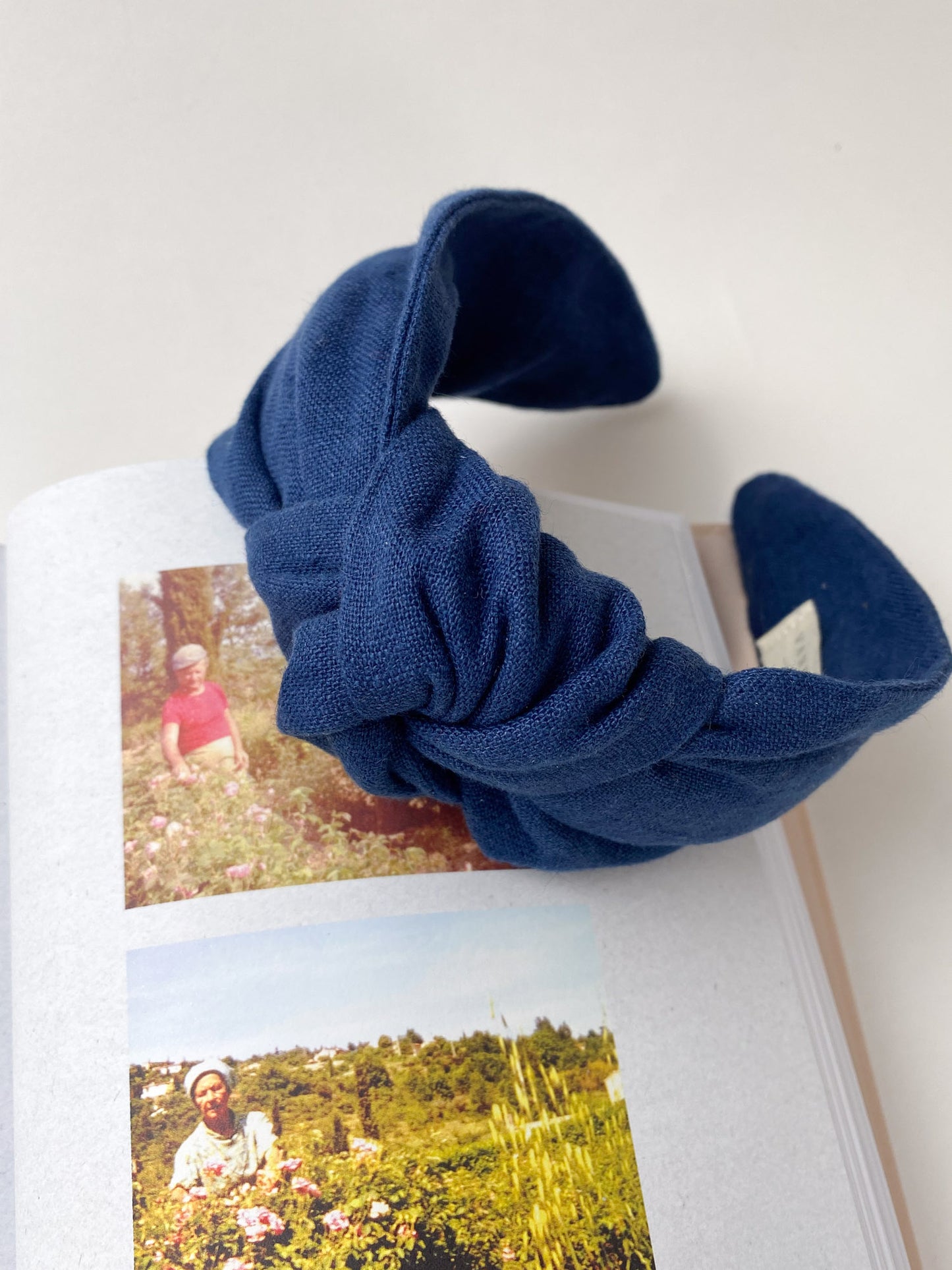Amelie Headband in Navy Linen