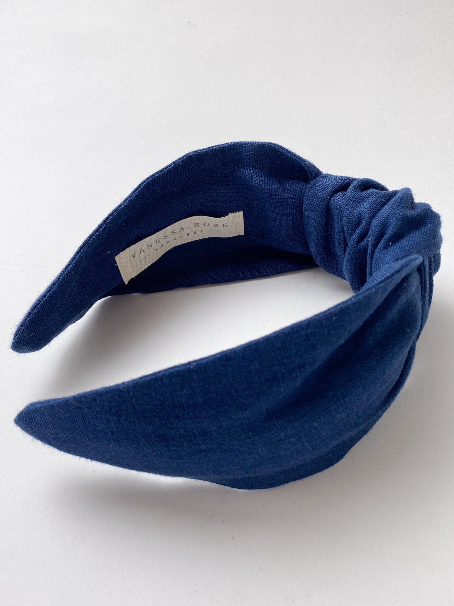 Amelie Headband in Navy Linen