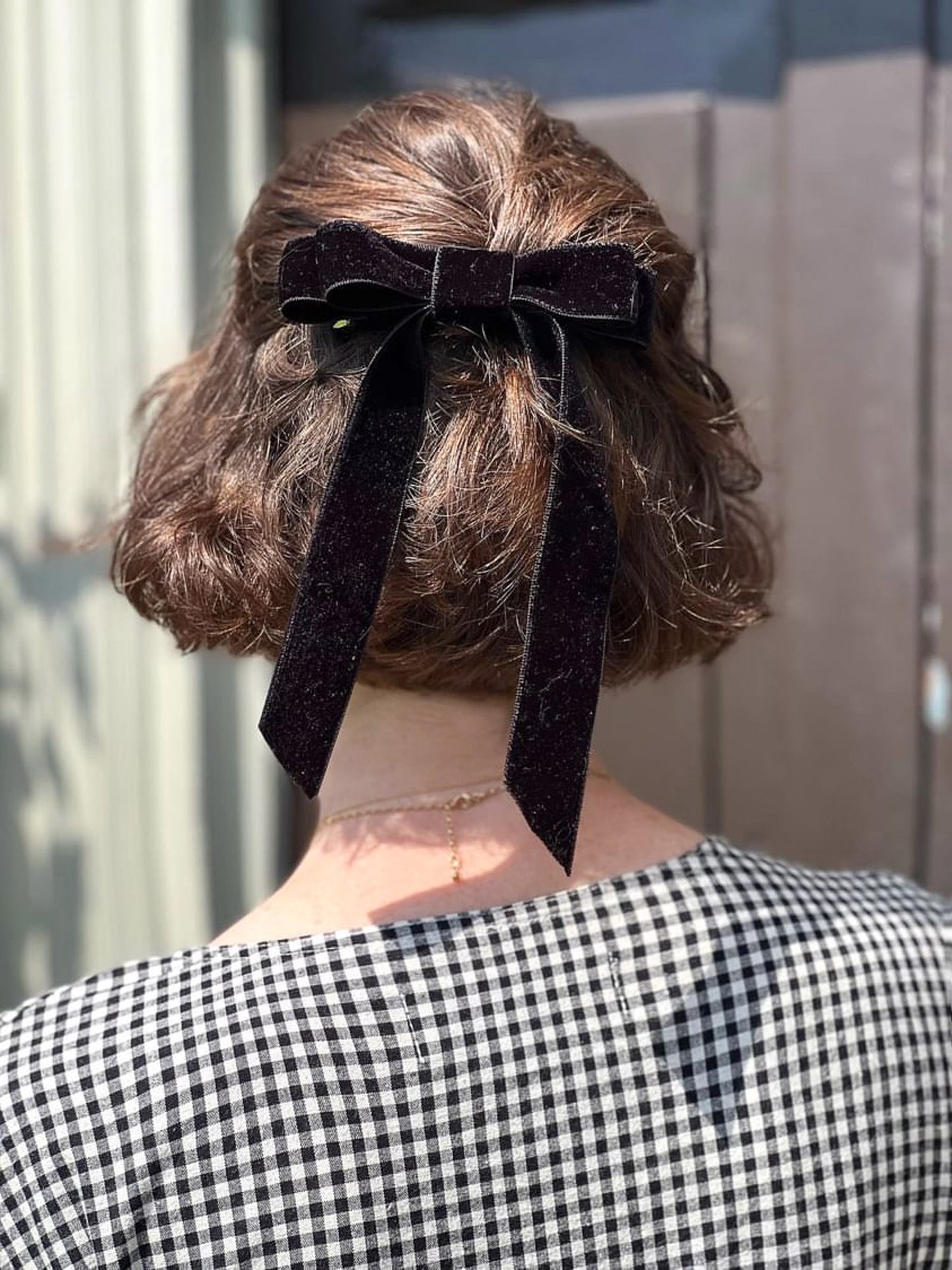 Brigitte Hair Bow in Classic Black Velvet