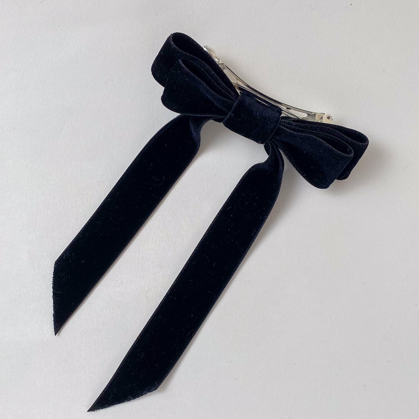Brigitte Hair Bow in Classic Black Velvet