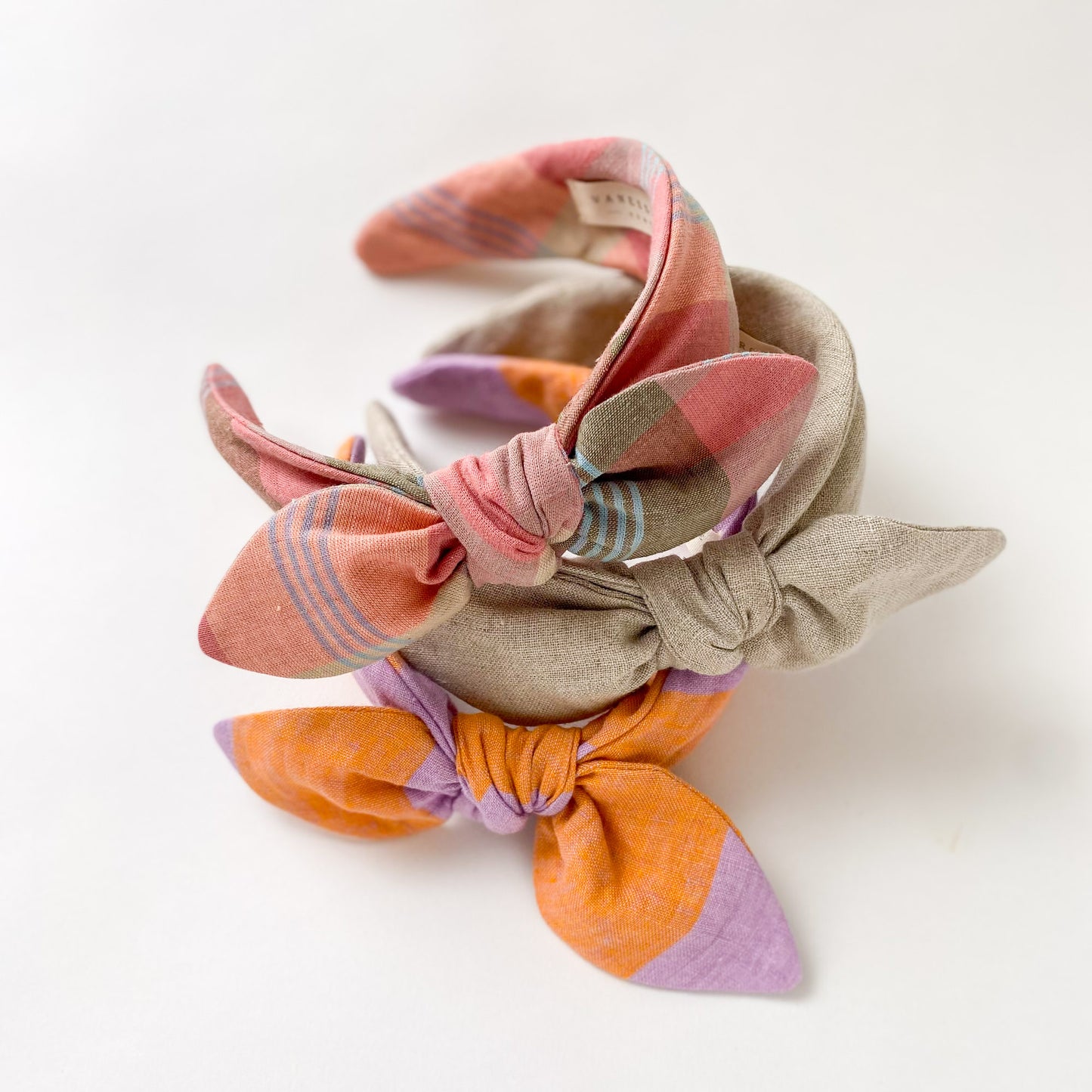 Celeste Hairband in Pink Check Cotton