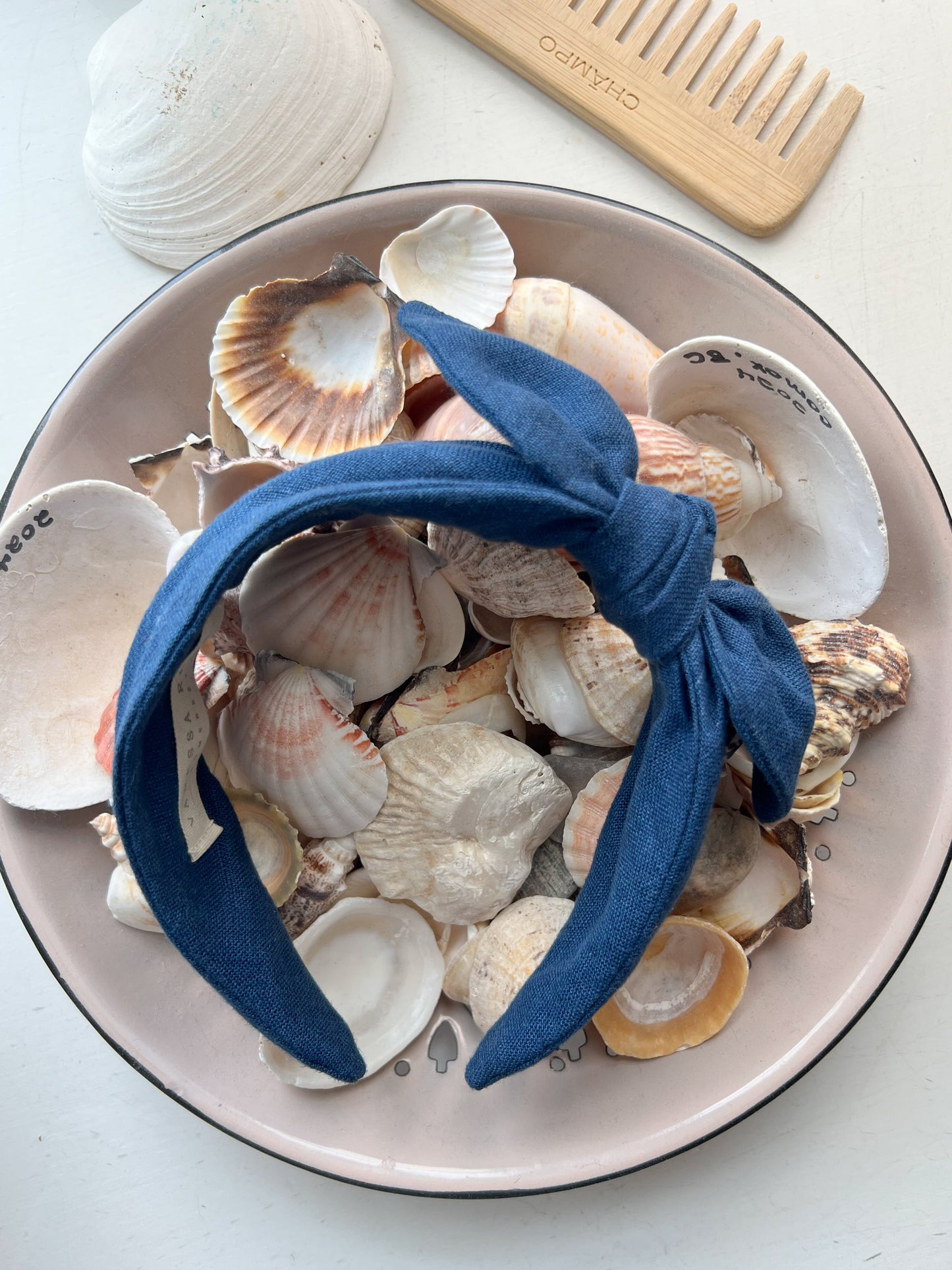 Celeste Headband in Navy Linen