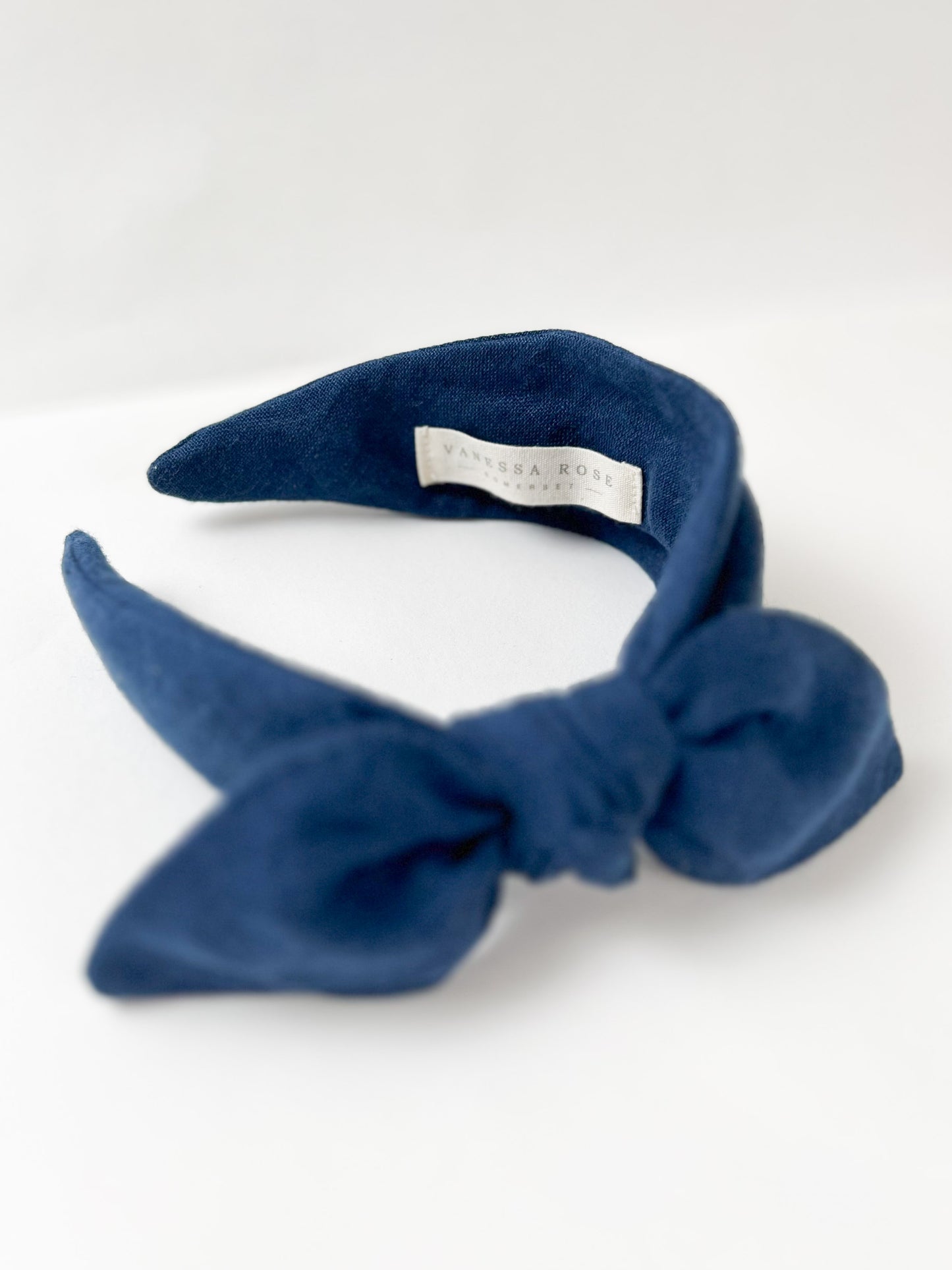 Celeste Headband in Navy Linen