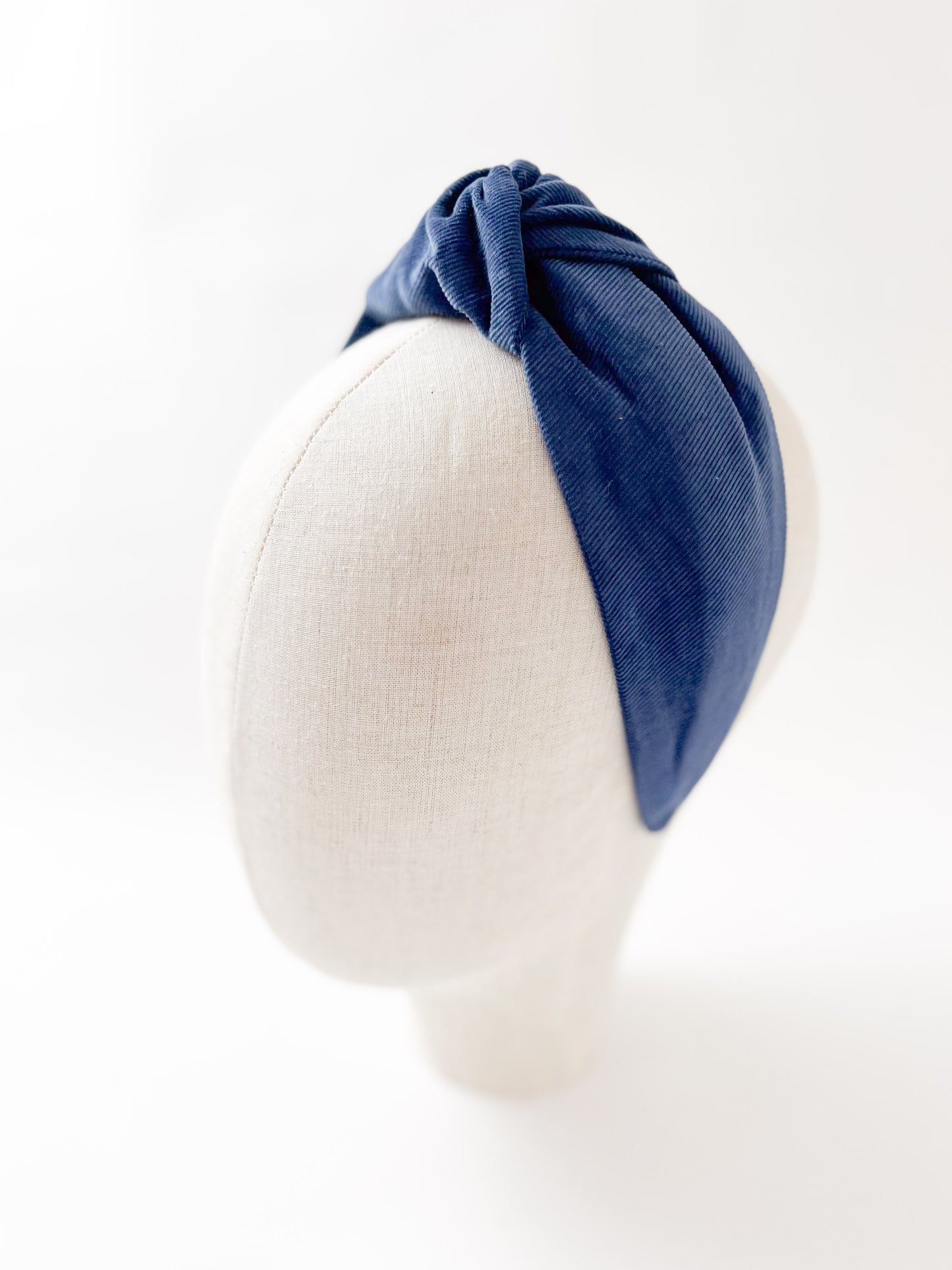 Amelia Headband in Indigo Blue Cotton Corduroy