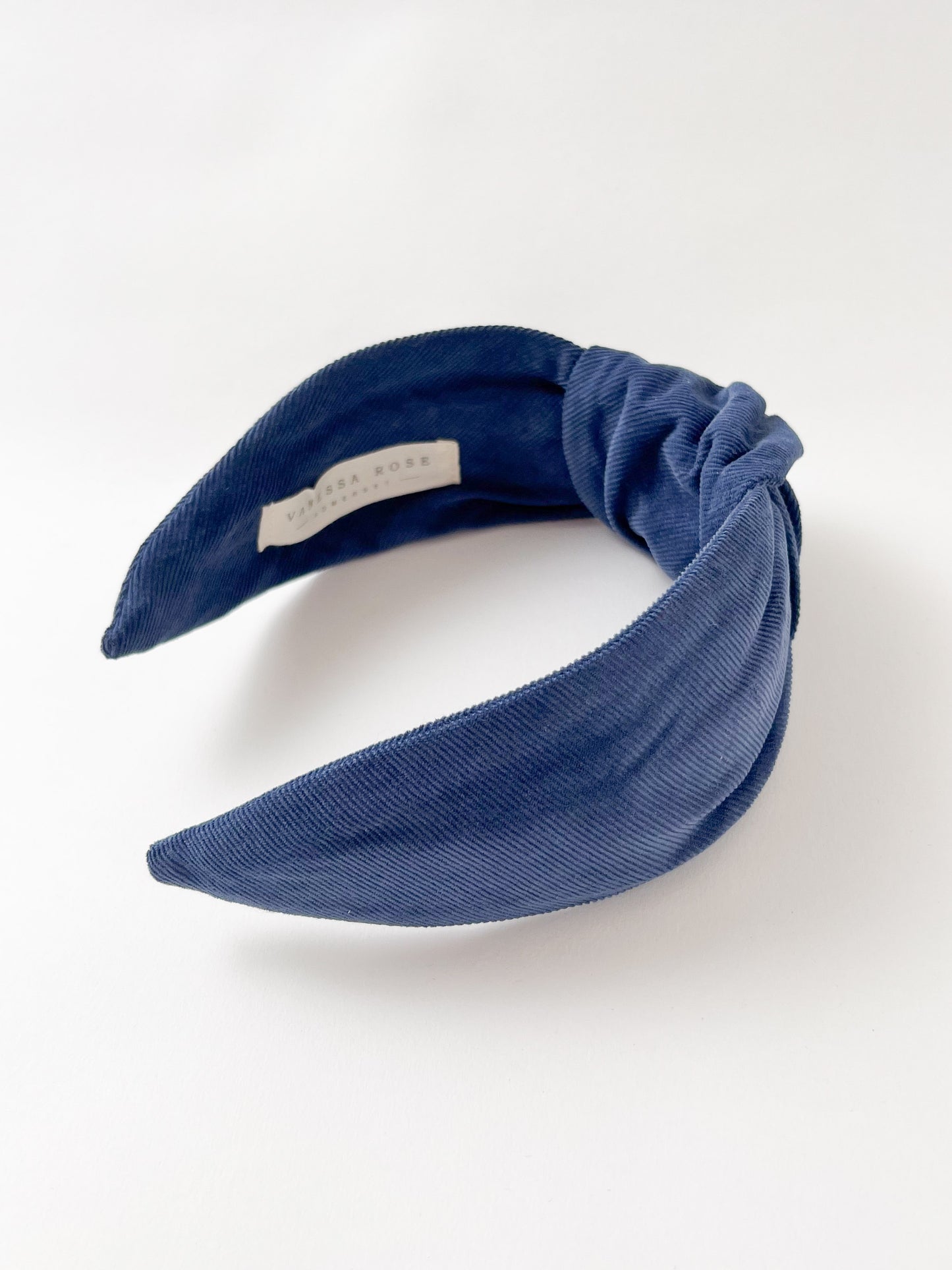 Amelia Headband in Indigo Blue Cotton Corduroy