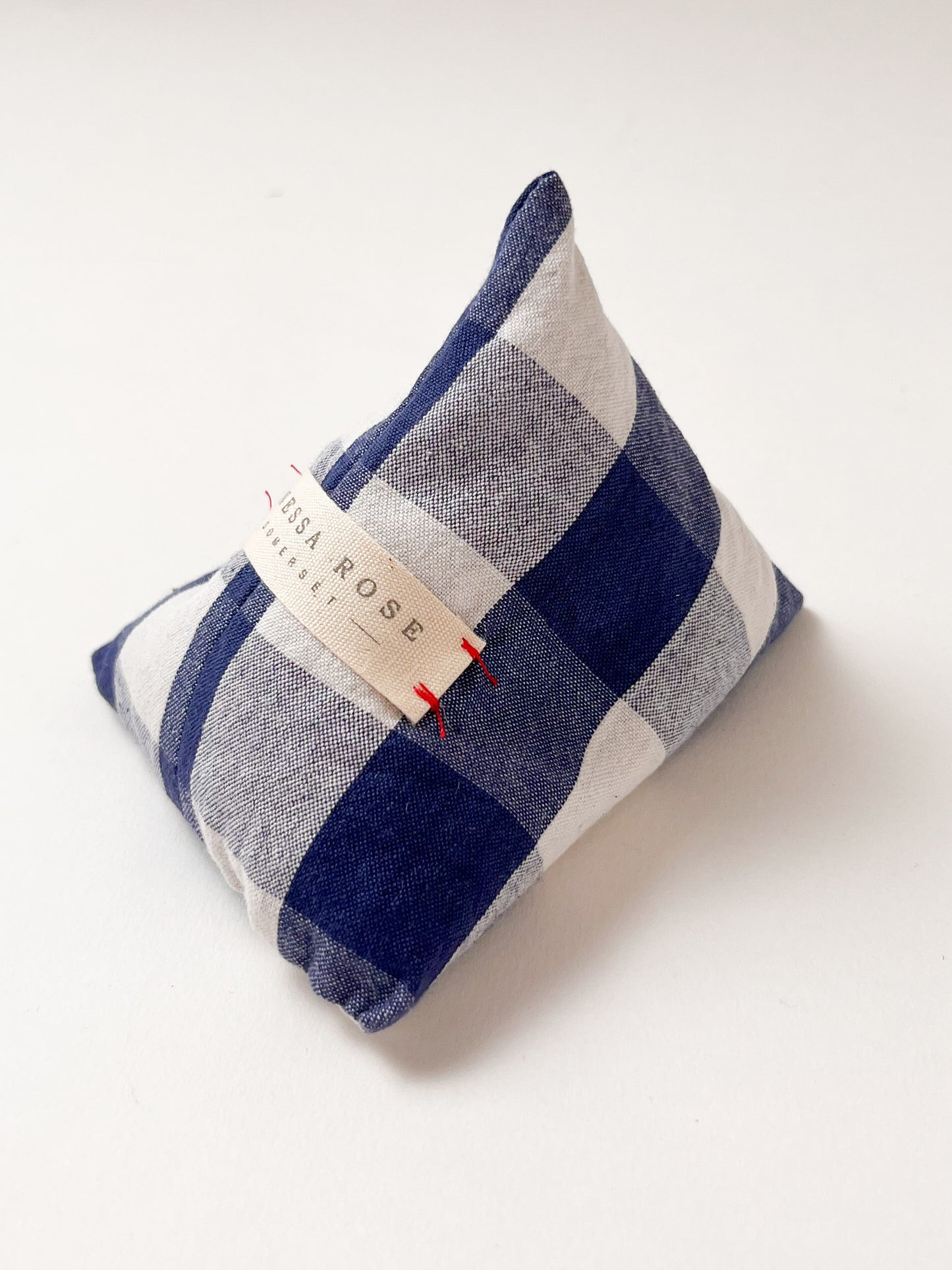 Lavender Pyramid Bag Blue Check