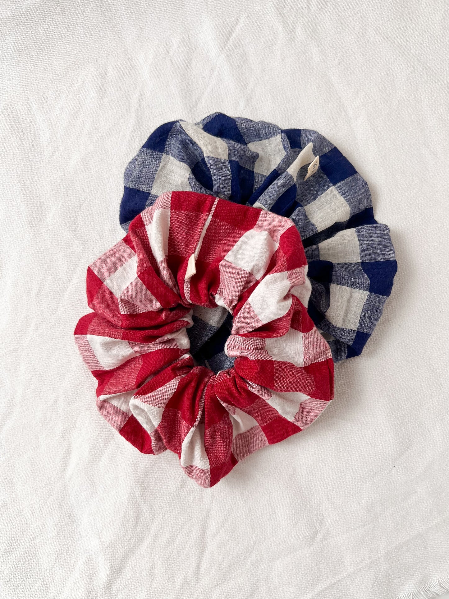 Hair Scrunchie in Picnic Blue Check