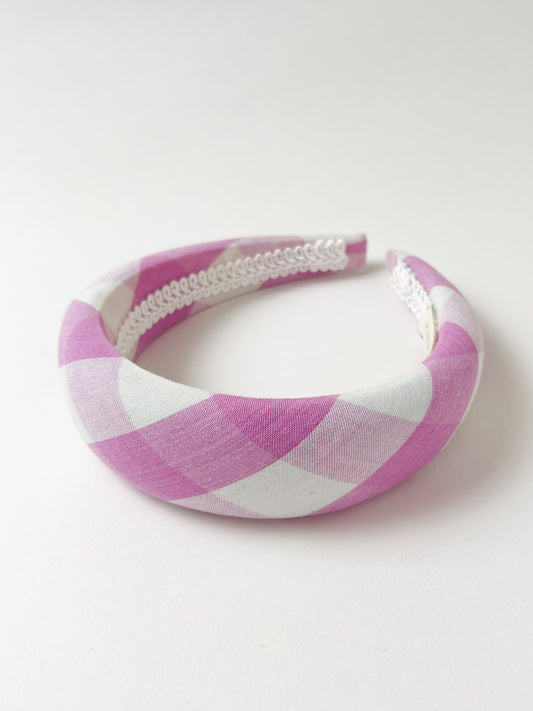 The Lilac Check Padded Headband