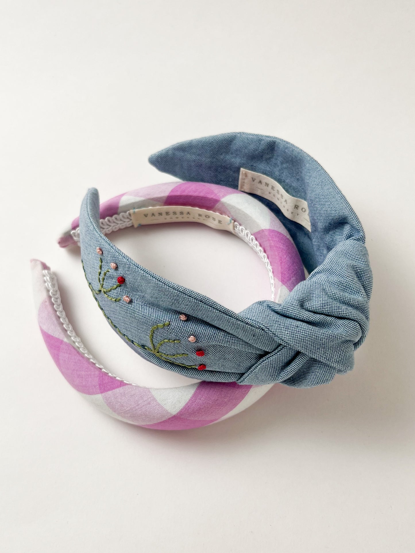 Hand Embroidered Headband Wild Carrot