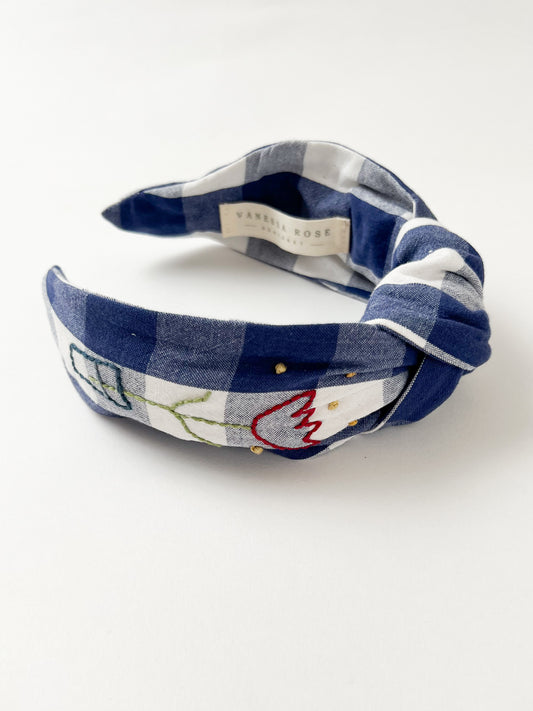 Hand Embroidered Headband Tulip in a Jar