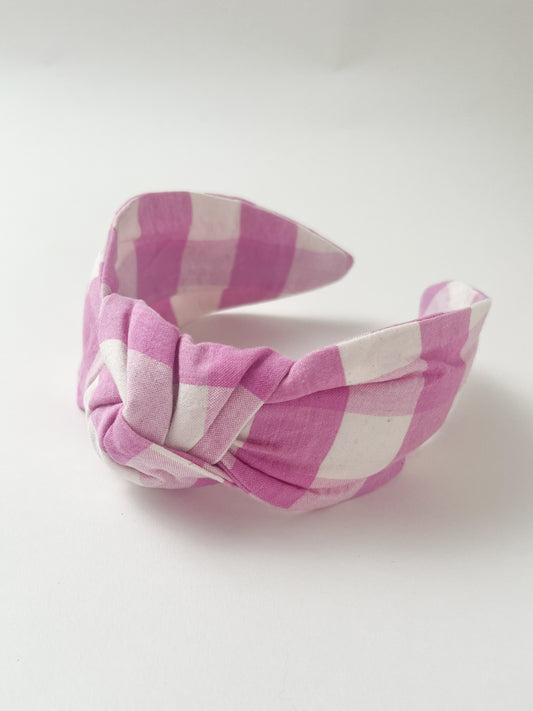 The Top Knot Headband Lilac Rose Check
