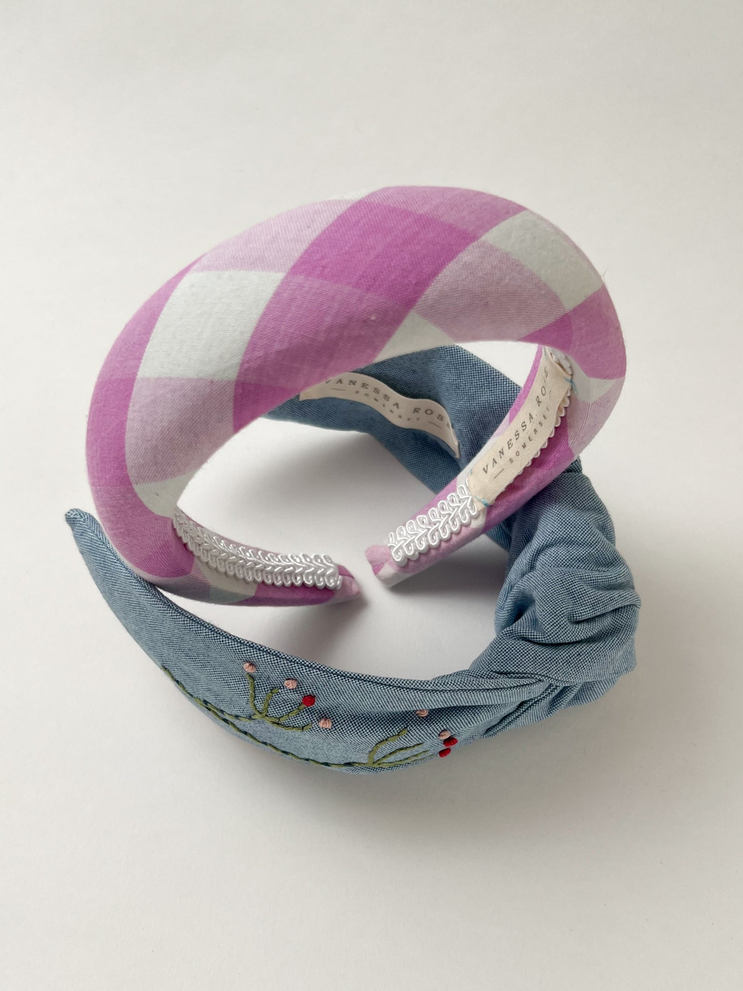 The Lilac Check Padded Headband