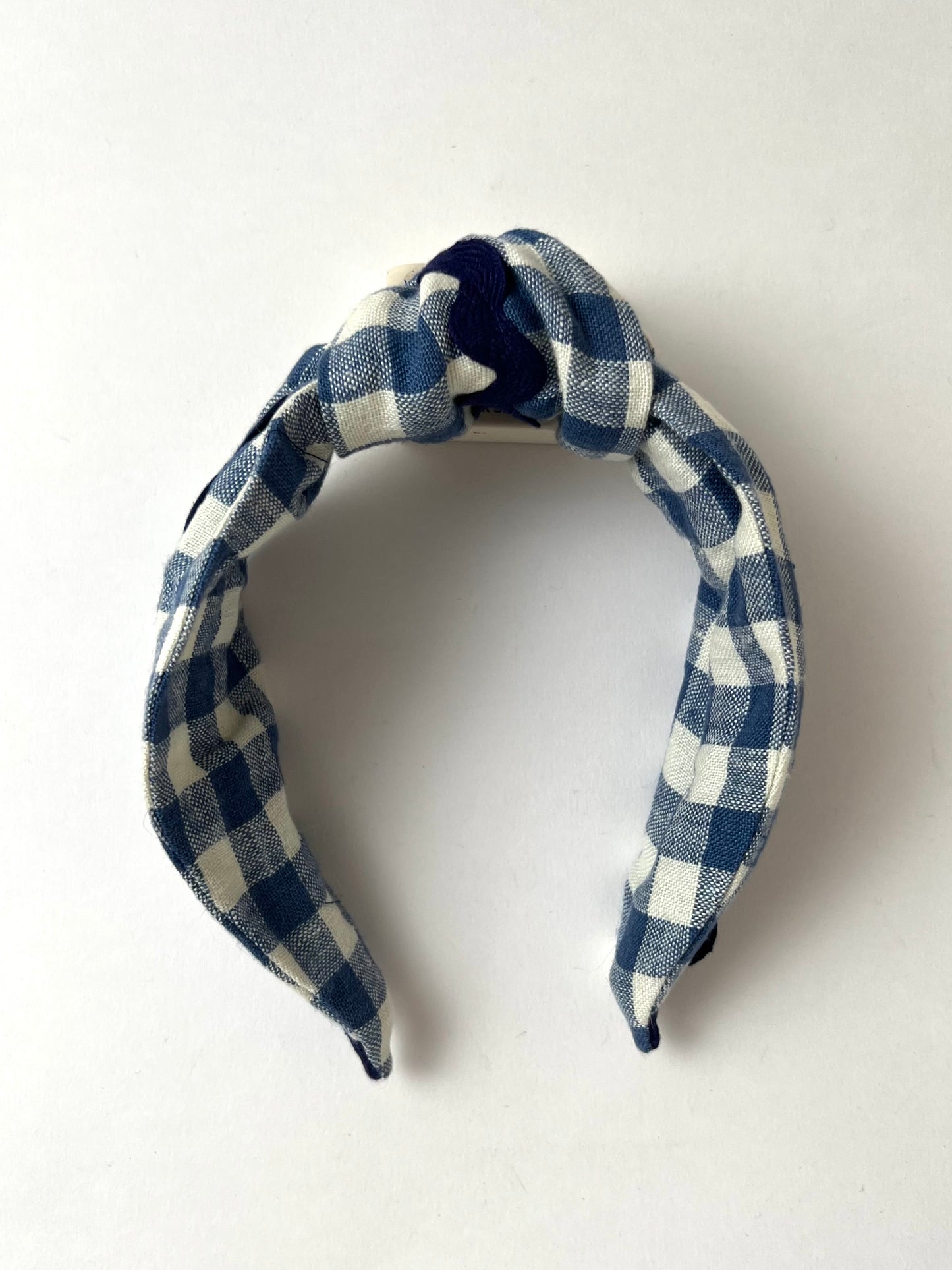 The Top Knot Ric Rac Headband Blue Check