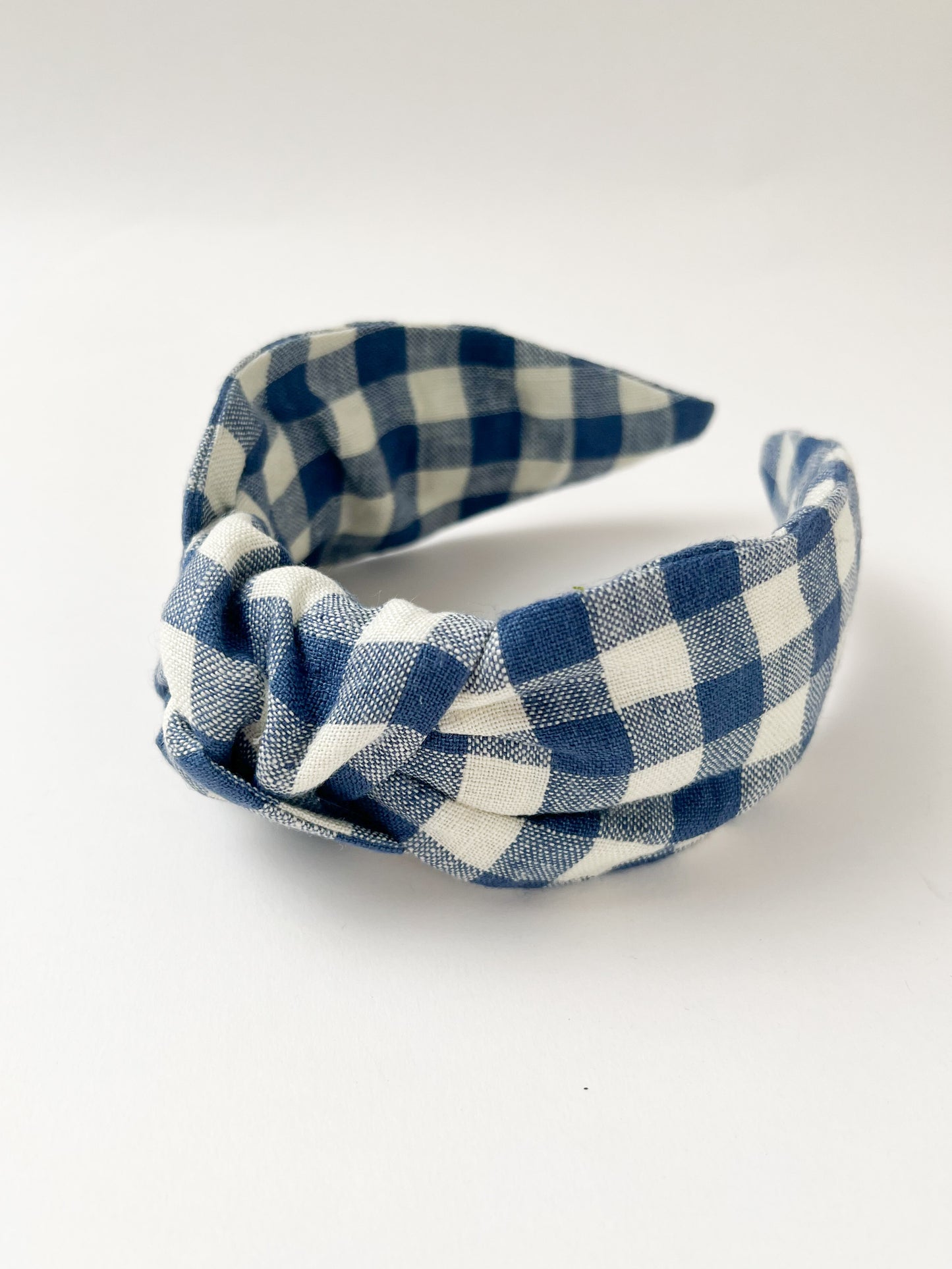 The Top Knot Headband Faro Blue Check