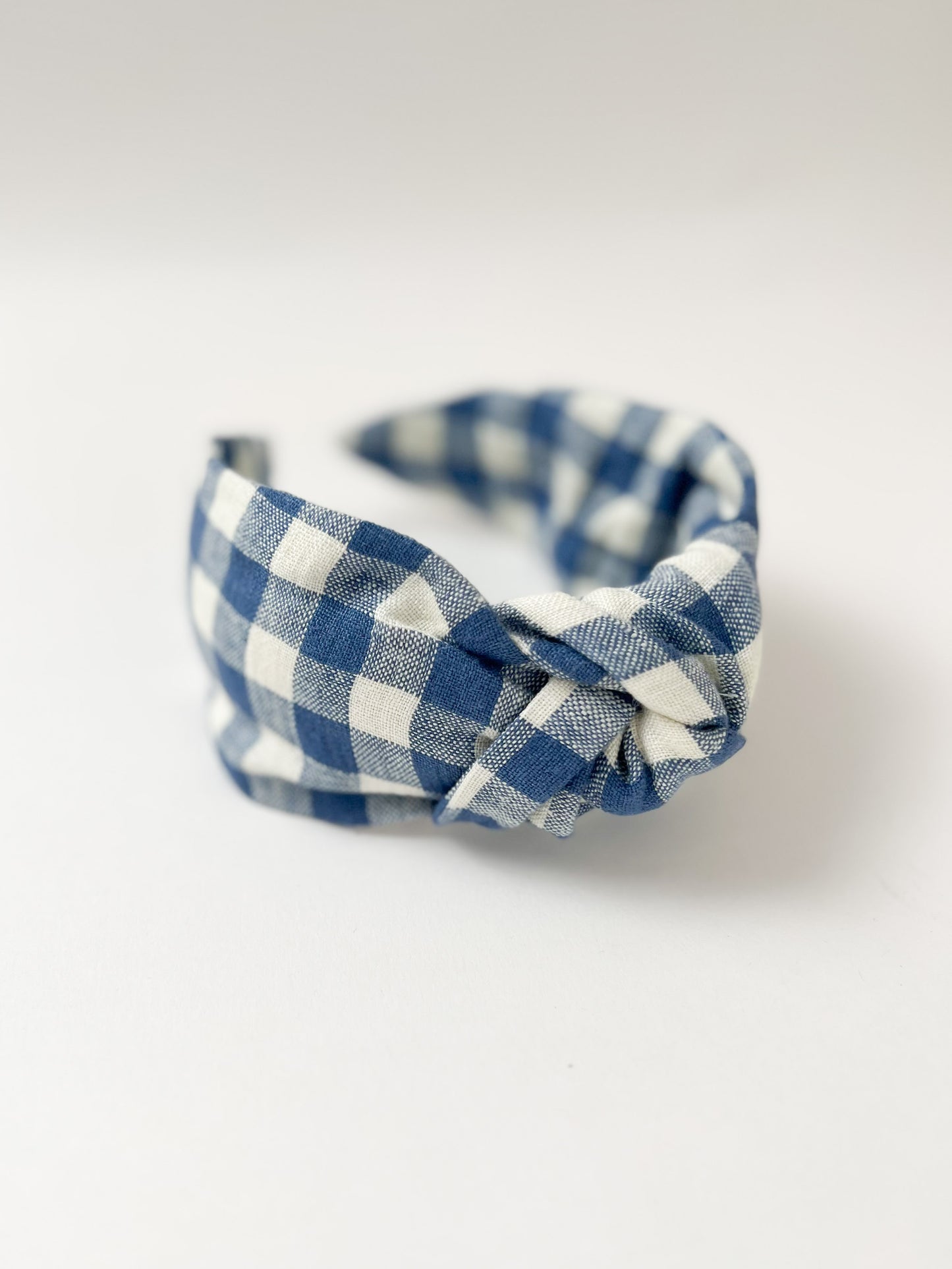 The Top Knot Headband Faro Blue Check