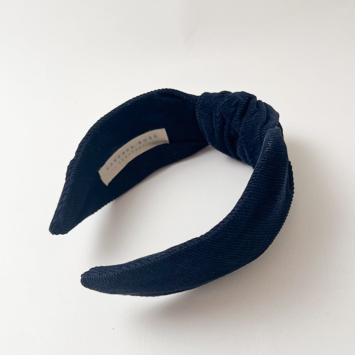 Amelia Hairband in Marine Navy Cotton Corduroy