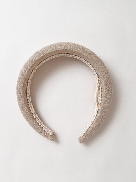 The Neutral Linen Padded Headband