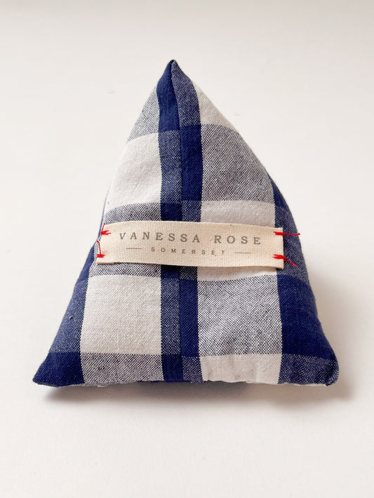 Lavender Pyramid Bag Blue Check