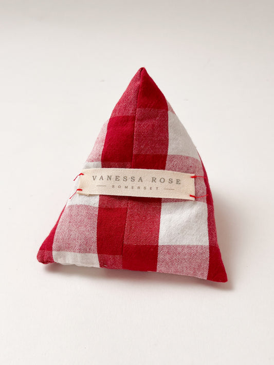 Lavender Pyramid Bag Red Check