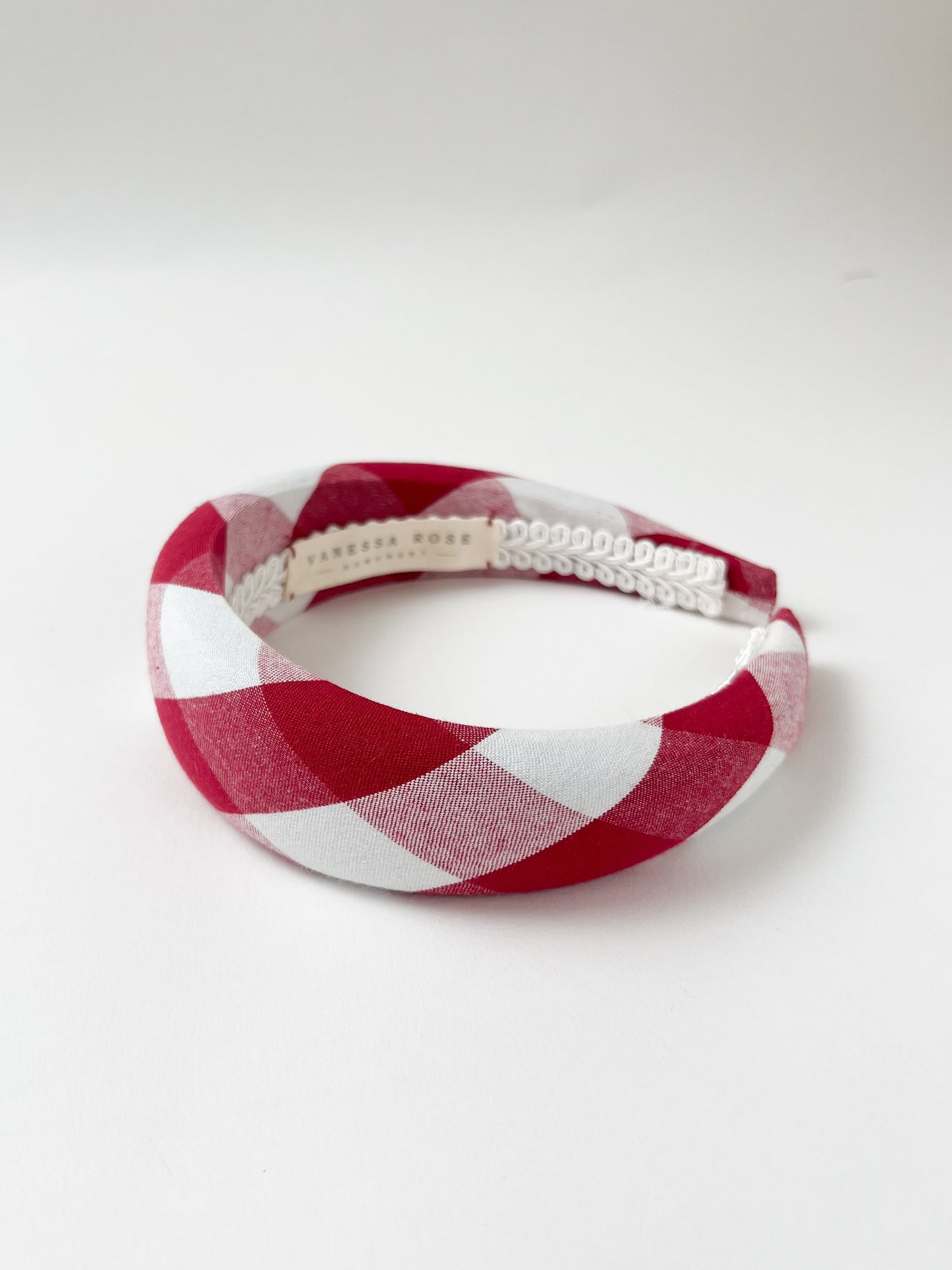 The Picnic Red Check Padded Headband