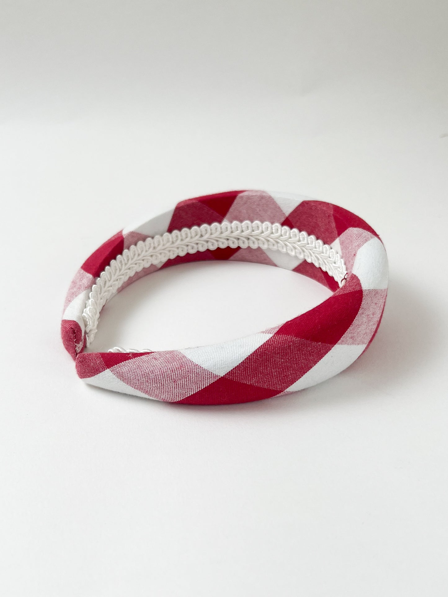 The Picnic Red Check Padded Headband