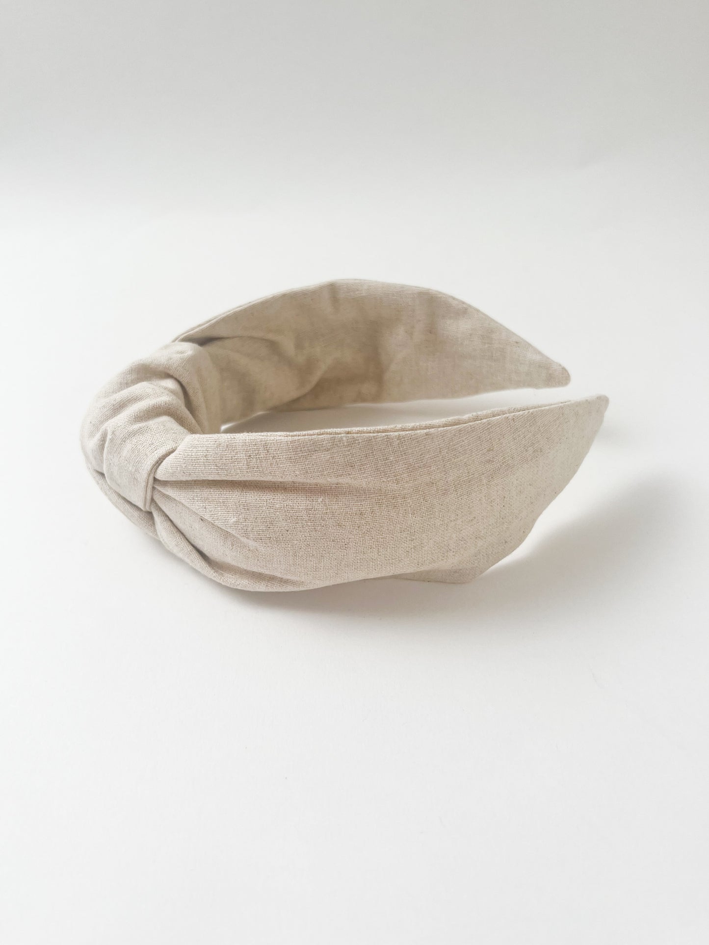 The Top Knot Headband Neutral Linen