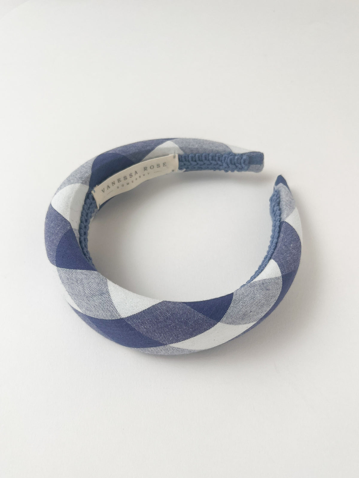 The Picnic Blue Check Padded Headband