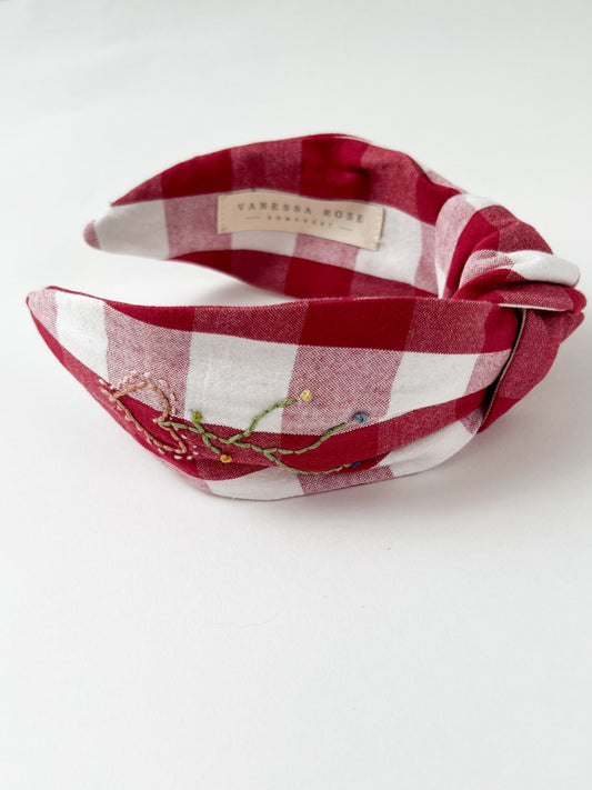 Hand Embroidered Headband Herbs for the Heart